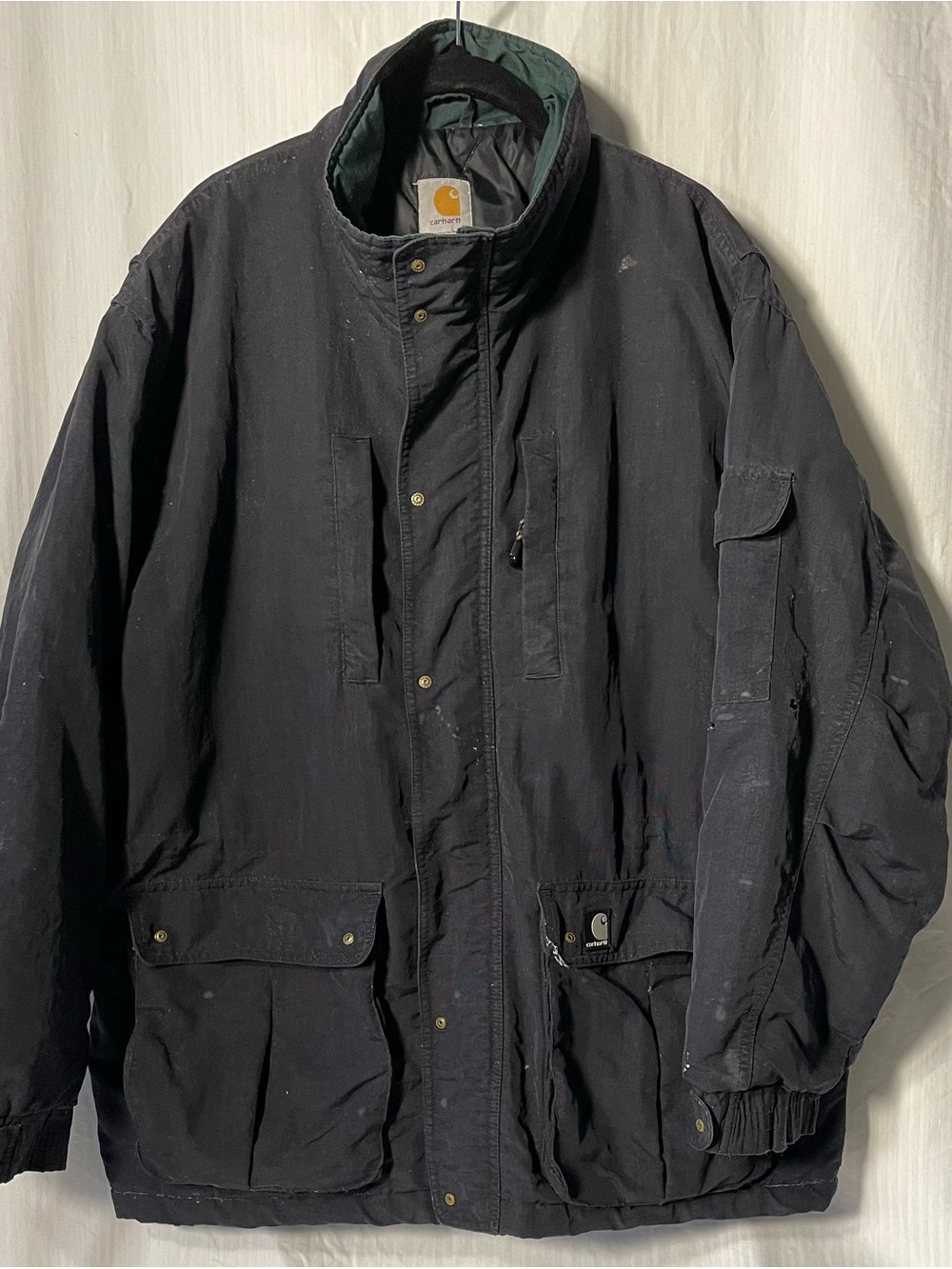 Carhartt Men's Black Field Jacket with black quilted Liner